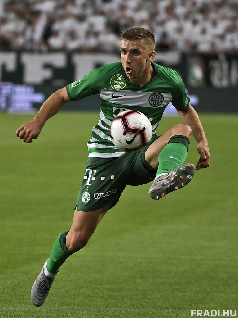 BUDAPEST, HUNGARY - AUGUST 4: (l-r) Eldar Civic of Ferencvarosi TC, Myrto  Uzuni of Ferencvarosi TC, Ihor Kharatin of Ferencvarosi TC, Aissa Laidouni  of Ferencvarosi TC, Tokmac Chol Nguen of Ferencvarosi TC