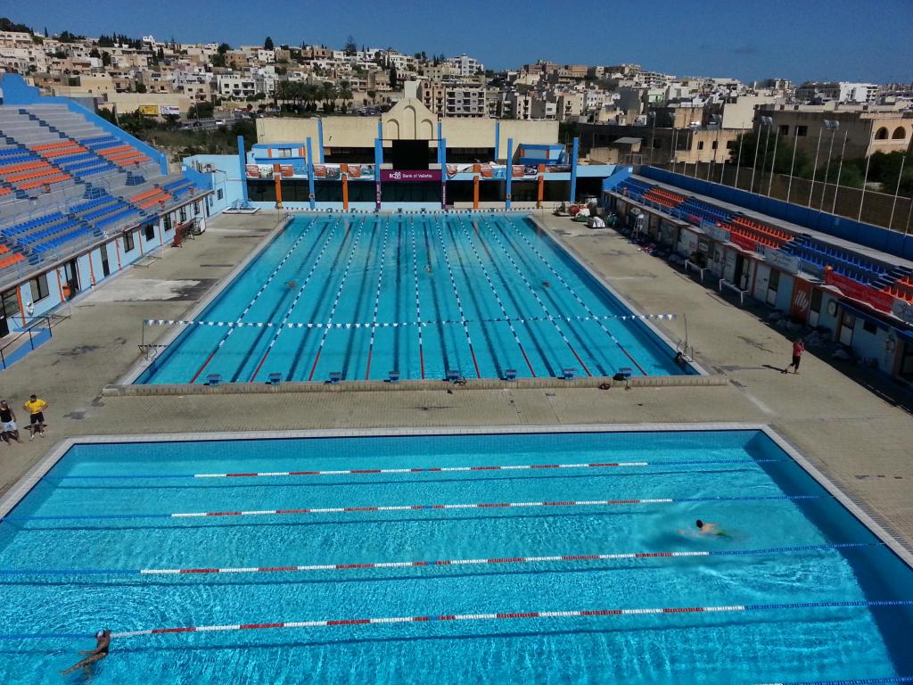 A máltai National Pool Complex - itt rendezik a következő három évben a BL Final Four-t